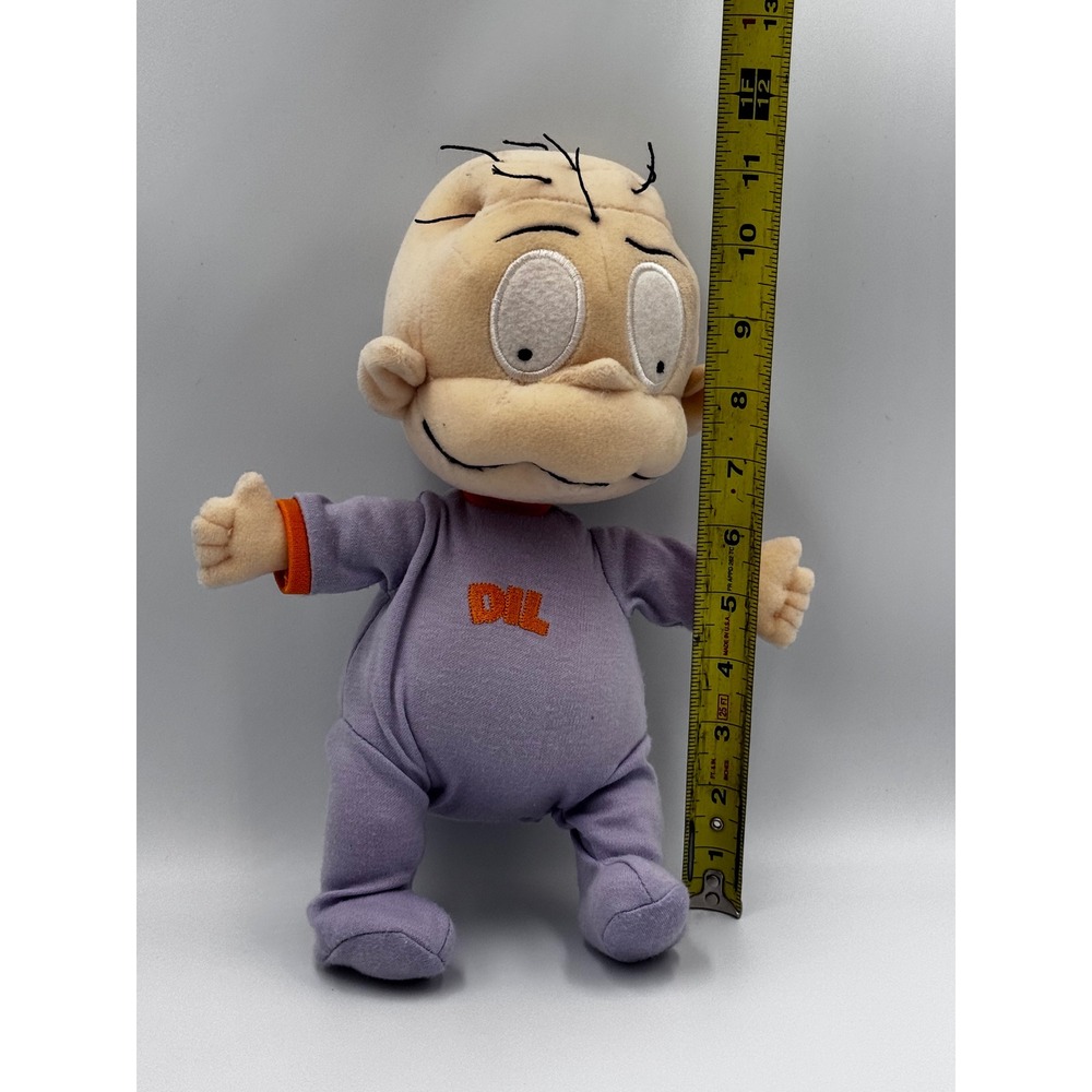 Vintage Rugrats Dil Pickles Plush Doll Nickelodeon 90s Purple Pajamas 11 Inch - Picture 3 of 5